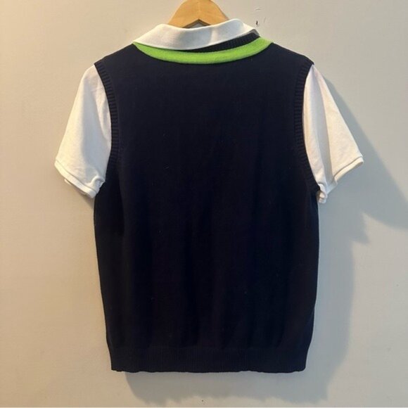 Lauren Ralph Lauren Active Preppy Polo Sweater Vest XL Tenniscore / Sporty-Chic - Picture 3 of 7